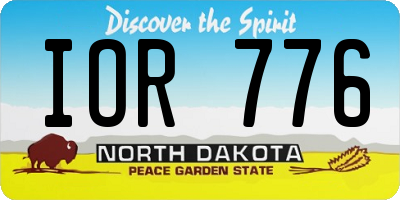 ND license plate IOR776