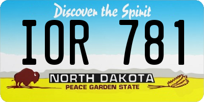 ND license plate IOR781