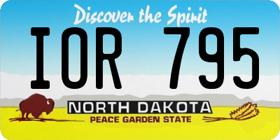 ND license plate IOR795