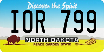 ND license plate IOR799