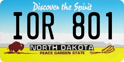 ND license plate IOR801