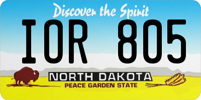 ND license plate IOR805