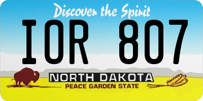 ND license plate IOR807