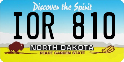 ND license plate IOR810