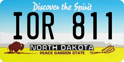 ND license plate IOR811