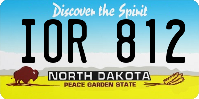 ND license plate IOR812
