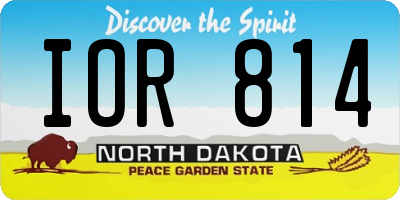 ND license plate IOR814