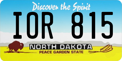 ND license plate IOR815
