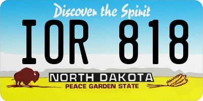 ND license plate IOR818