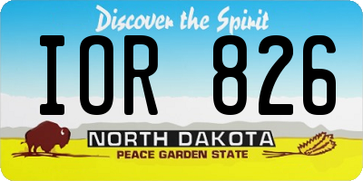 ND license plate IOR826