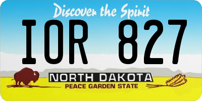 ND license plate IOR827