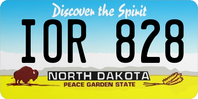 ND license plate IOR828