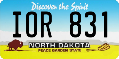 ND license plate IOR831