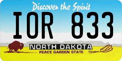 ND license plate IOR833
