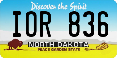 ND license plate IOR836