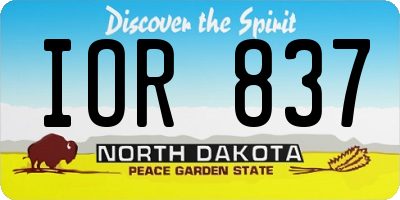 ND license plate IOR837