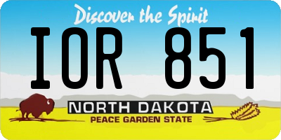 ND license plate IOR851
