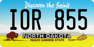 ND license plate IOR855