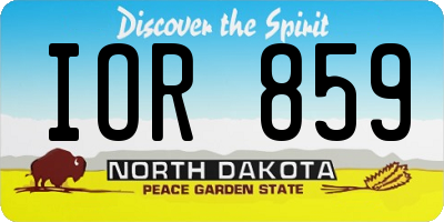 ND license plate IOR859