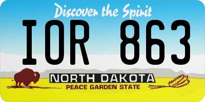 ND license plate IOR863
