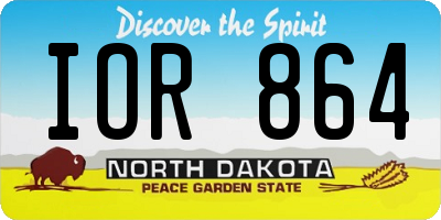 ND license plate IOR864