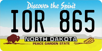 ND license plate IOR865