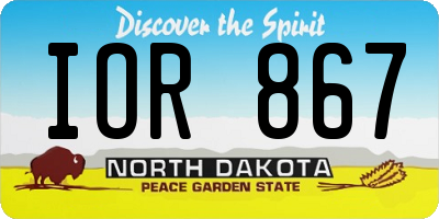 ND license plate IOR867