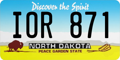 ND license plate IOR871