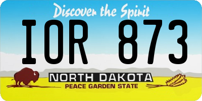 ND license plate IOR873