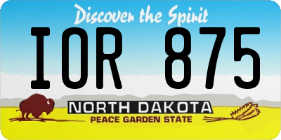 ND license plate IOR875