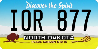 ND license plate IOR877