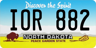 ND license plate IOR882