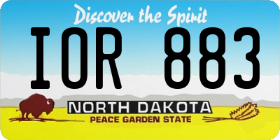 ND license plate IOR883