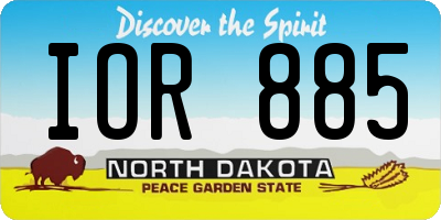 ND license plate IOR885