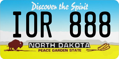 ND license plate IOR888
