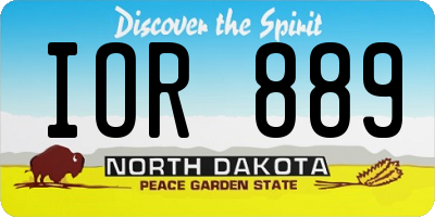 ND license plate IOR889