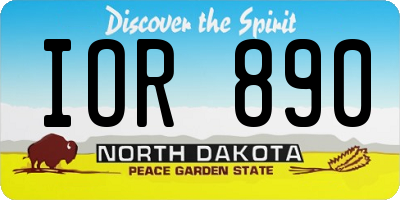 ND license plate IOR890