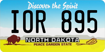 ND license plate IOR895