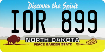 ND license plate IOR899