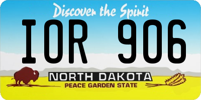 ND license plate IOR906