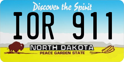 ND license plate IOR911
