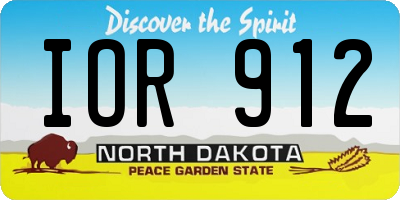 ND license plate IOR912