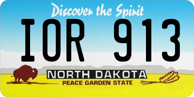 ND license plate IOR913
