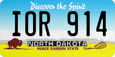 ND license plate IOR914