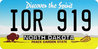 ND license plate IOR919