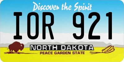 ND license plate IOR921