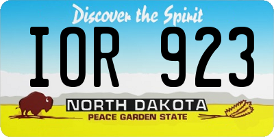 ND license plate IOR923