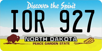 ND license plate IOR927
