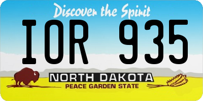 ND license plate IOR935