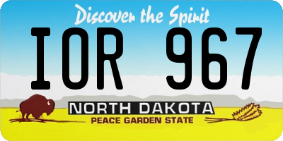 ND license plate IOR967